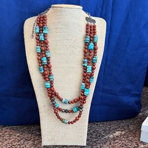 Ava Yetter Sterling Jasper & Turquoise 20” Necklace